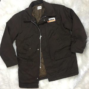 Uhaul brown heavy duty insulated canvas jacket M
